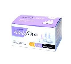 Иглы FeelFine 31G, для шприц ручек, длина 8 мм, 100 штук,