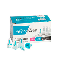 Иглы FeelFine 32G для шприц-ручек, длина 8 мм, 100 шт.