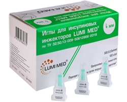 Иглы для шприц-ручек Люми Мед 32G, 0,23 мм (Lumi Med), длина 4 мм, №100
