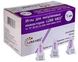 Иглы для шприц-ручек Люми Мед 31G, 0,25 мм (Lumi Med), длина 5 мм, №100